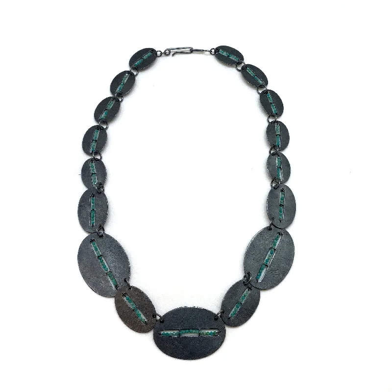 handmade silk thread earrings Amazonite Window Necklace