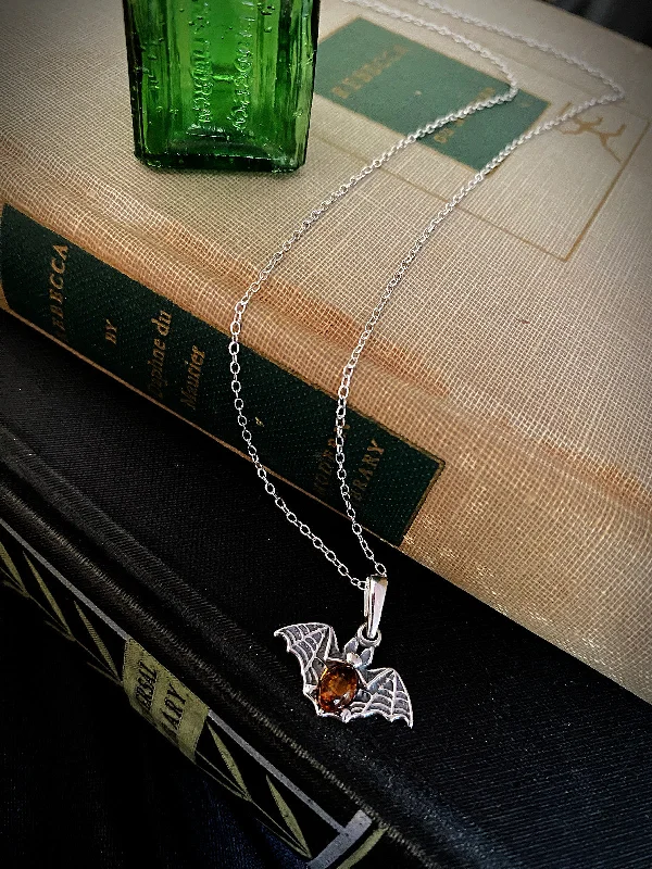ethical lab-grown diamond ring Amber Bat Necklace