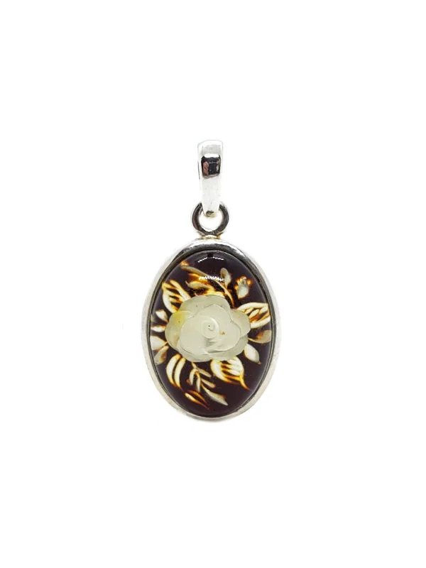 personalized couples ring engraved Amber Rose Intaglio Necklace
