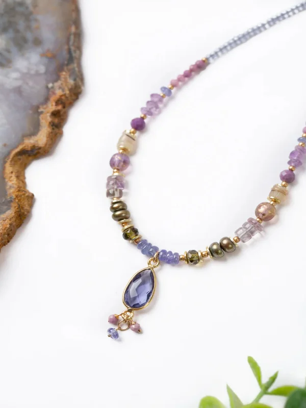 personalized gold bar necklace Hydrangea Tanzanite & Pearl Beaded Necklace by Anne Vaughan personalized gold bar necklace Hydrangea Tanzanite & Pearl Beaded Necklace by Anne Vaughan