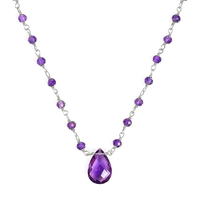 celestial crescent moon bracelet Amethyst Pendant Necklace