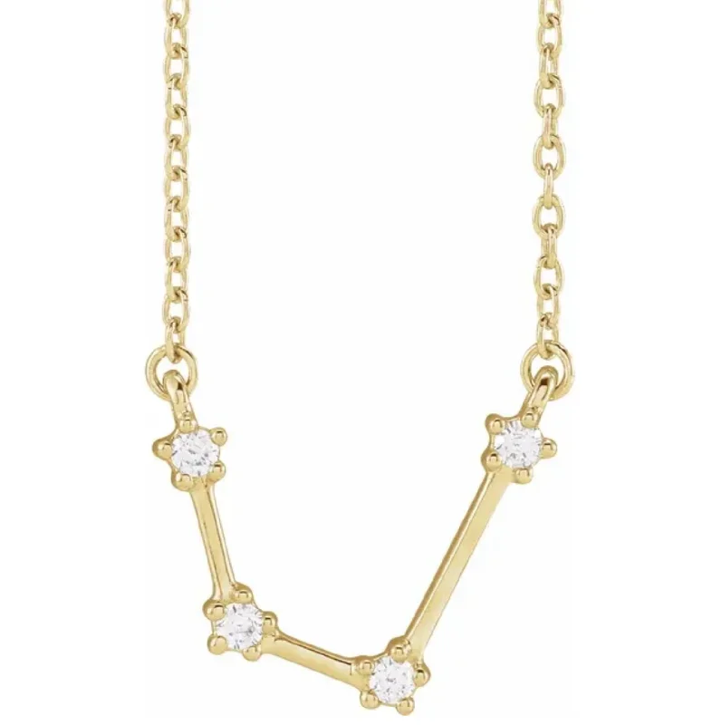 silver wave ring dainty Aquarius Diamond Constellation Necklace