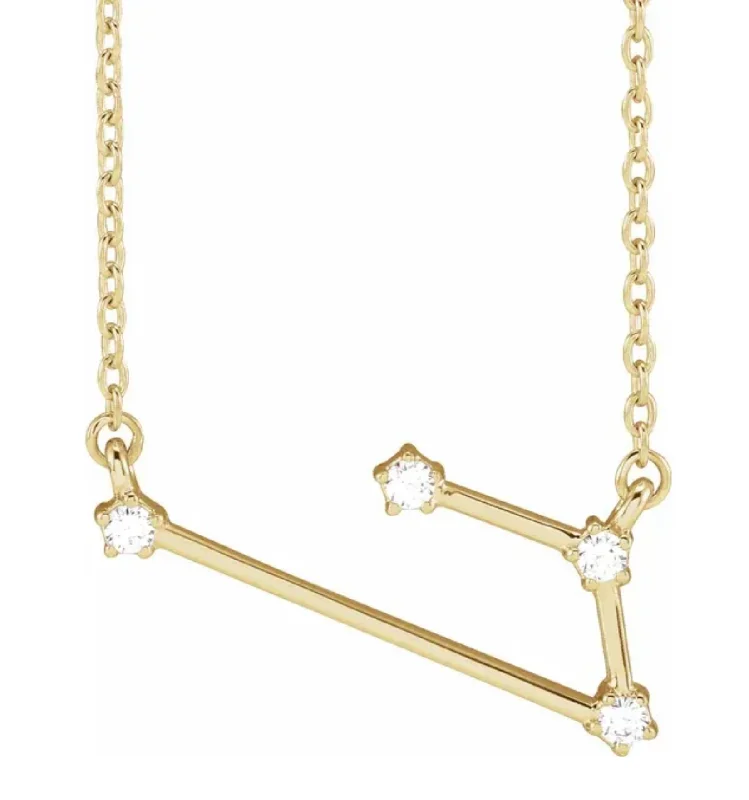minimalist threader earrings gold Aries Diamond Constellation Necklace