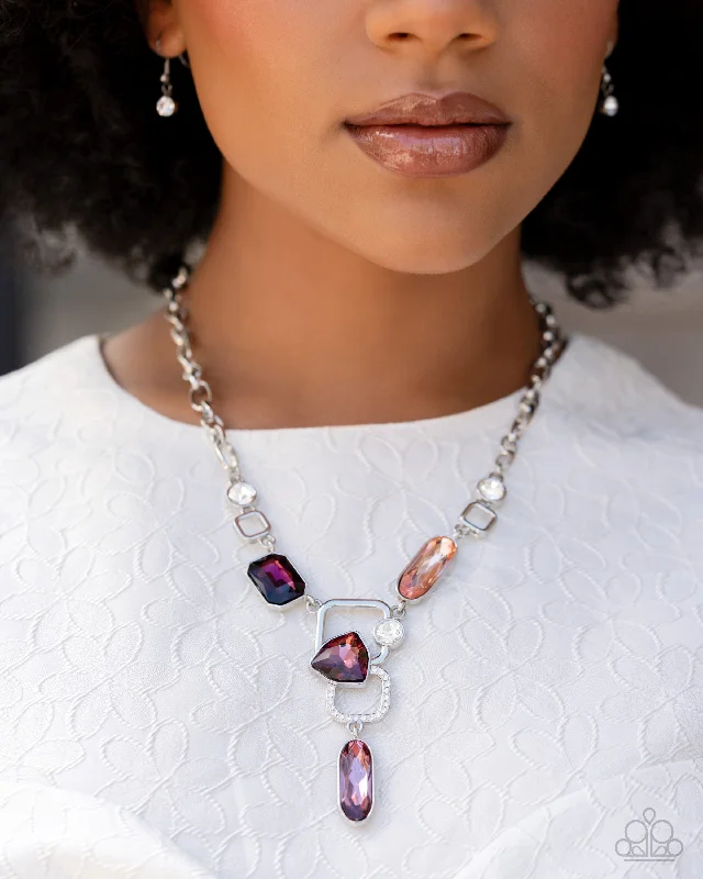 aquamarine birthstone necklace March Paparazzi Necklace ~ Artistic Elegance - Purple