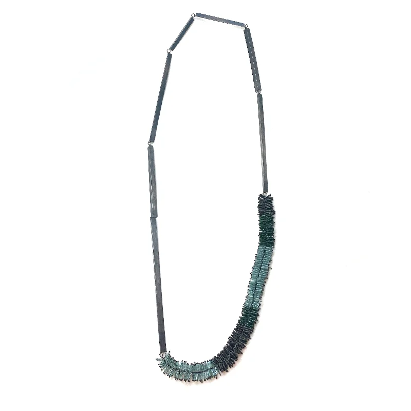 bold statement cuff bracelet Asymmetrical Blue Bundle Necklace