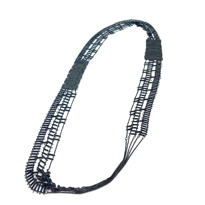 real peridot gemstone ring Asymmetrical Wire Ladder Necklace