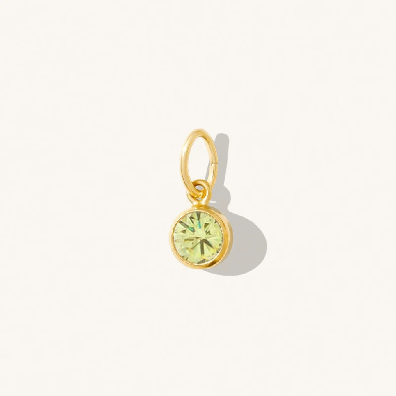 wedding band with diamonds August Birthstone Charm (Peridot)