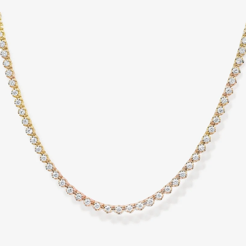 custom gold name necklace Bead It Halfway 1.45CT Diamond Tennis Necklace
