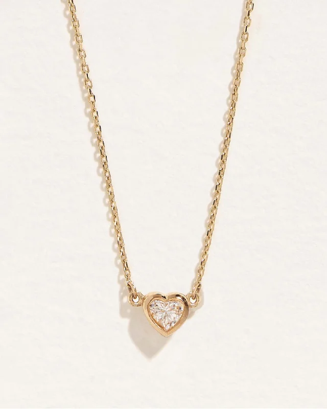 silver anklet with charms Bezel Heart Pendant
