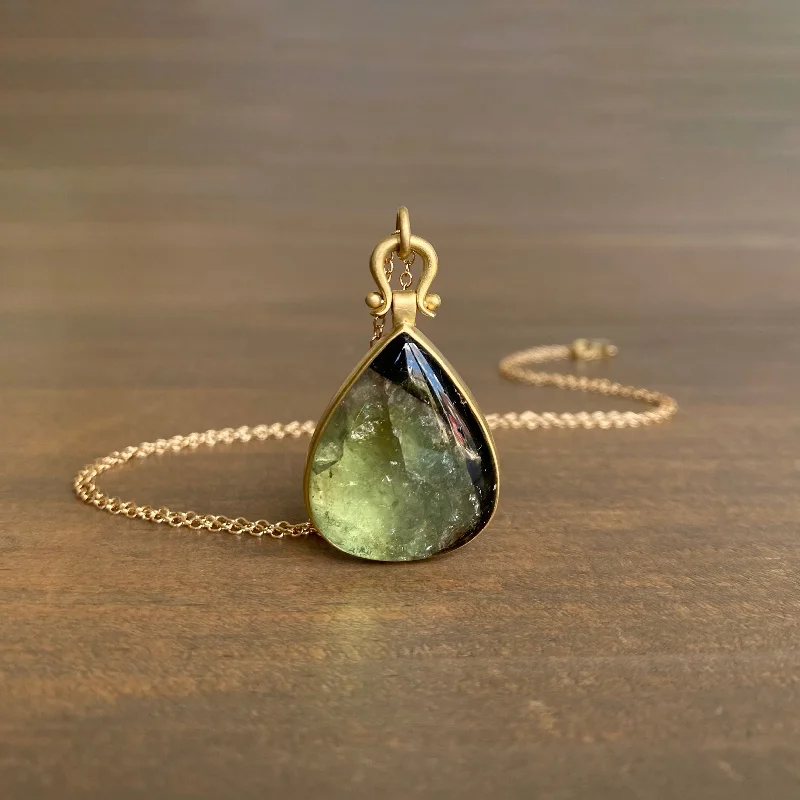 celestial star cluster earrings Bicolor Green Tourmaline Teardrop Pendant