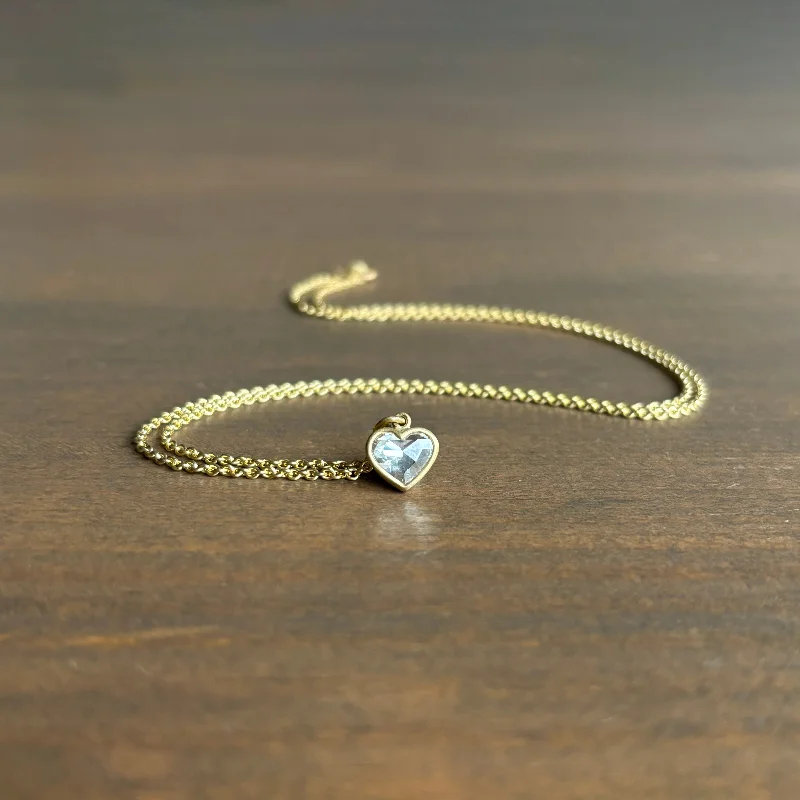 handmade raw stone engagement ring Big Diamond Sweetheart Necklace