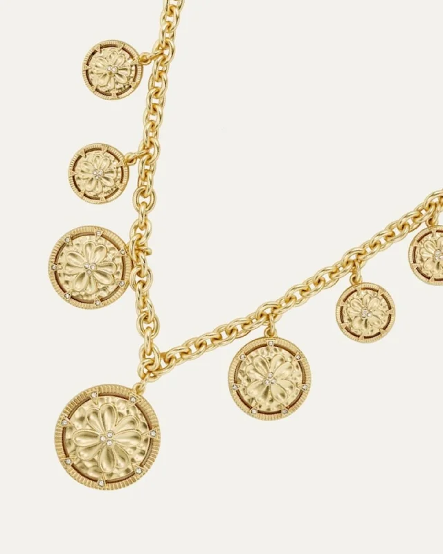 celestial sun charm anklet Bloom Coin Statement Necklace