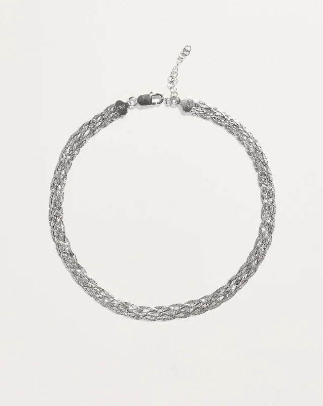 handcrafted gemstone ring women Braided Herringbone Thick Chain