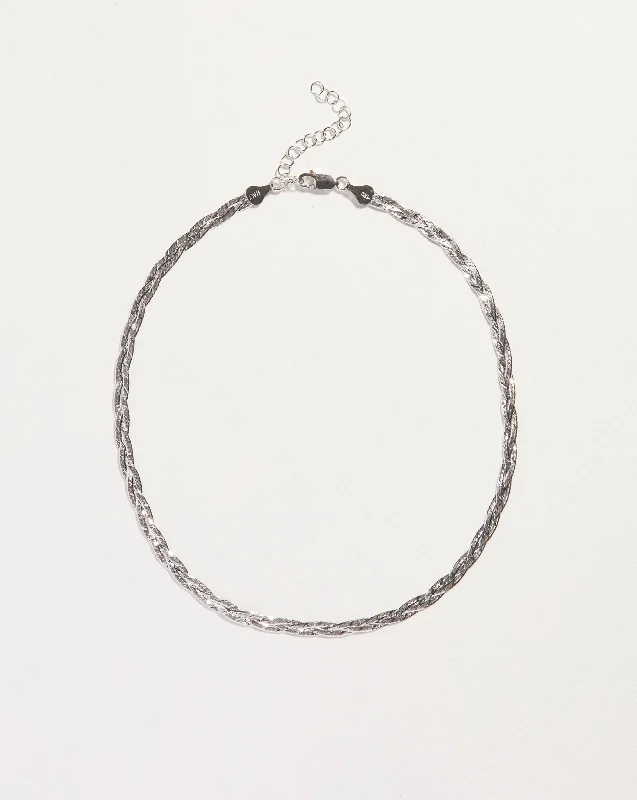 unique wooden bead necklace Braided Herringbone Thin Chain
