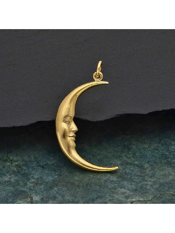 wedding anniversary diamond ring Bronze Crescent Moon Necklace