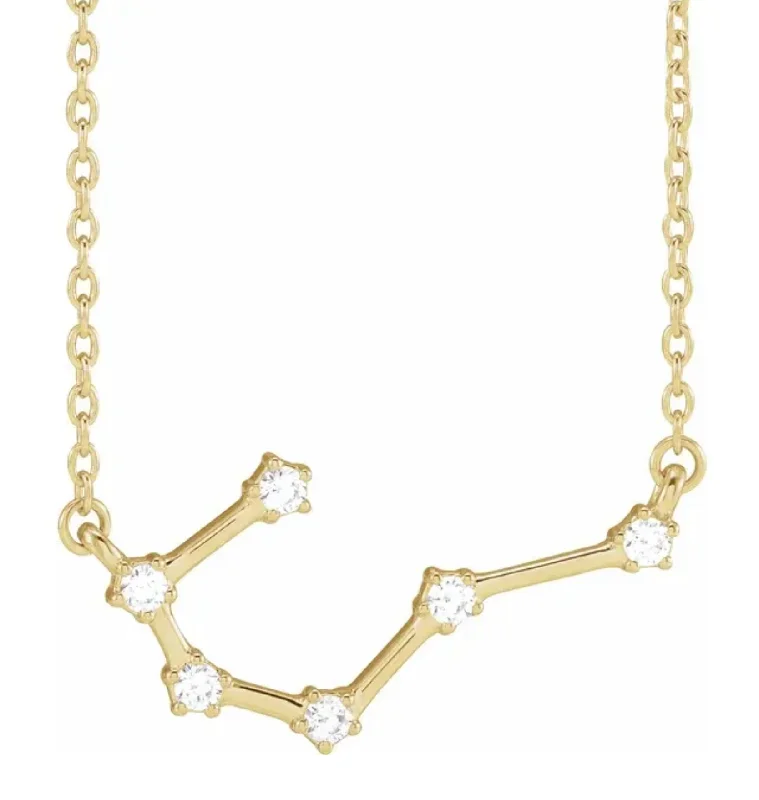 celestial constellation necklace silver Cancer Diamond Constellation Necklace