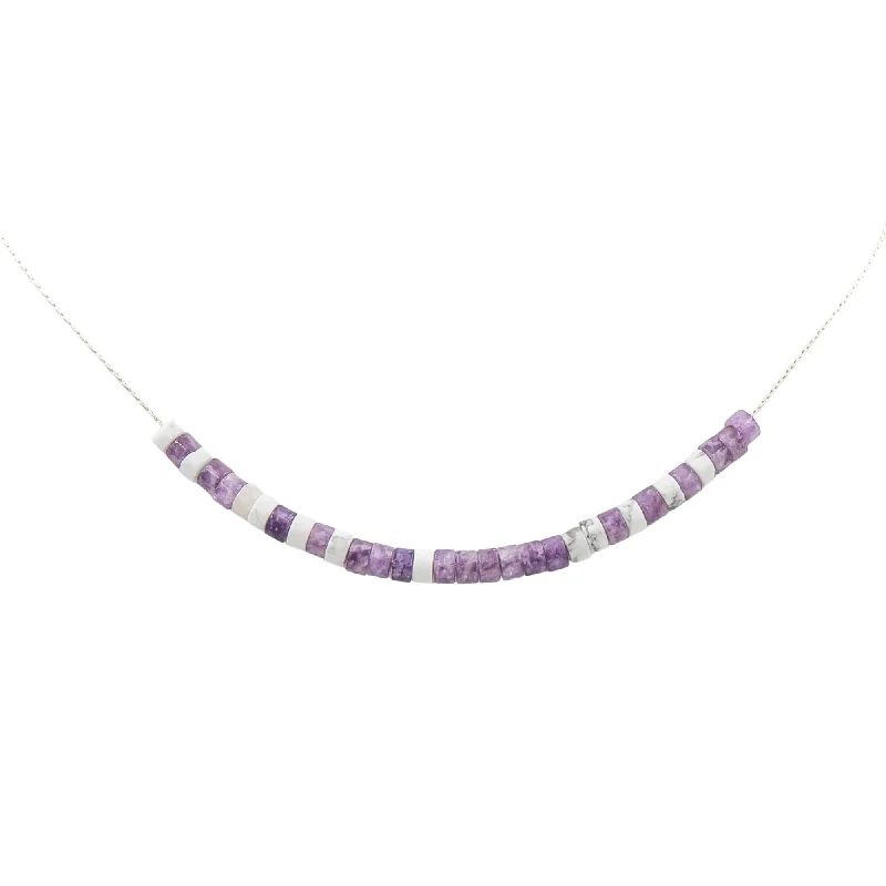 diamond halo pendant necklace Cancer Sucks Morse Code Lepidolite Necklace