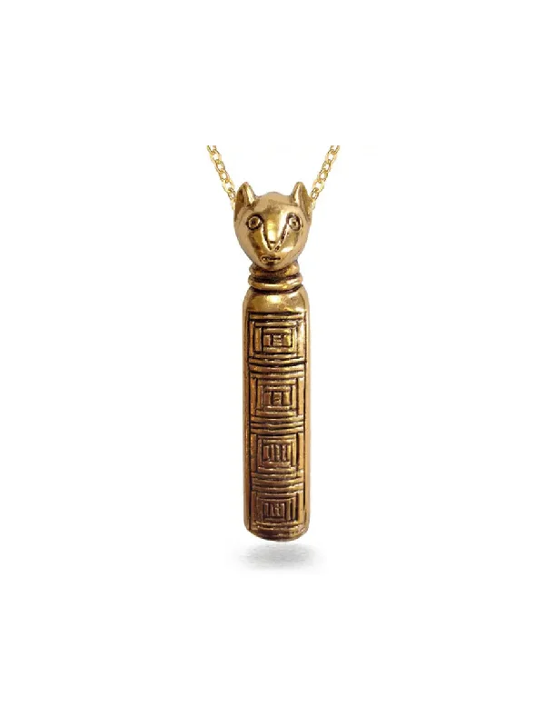 gold-plated snake chain bracelet Cat Mummy Necklace by Museum Reproductions
