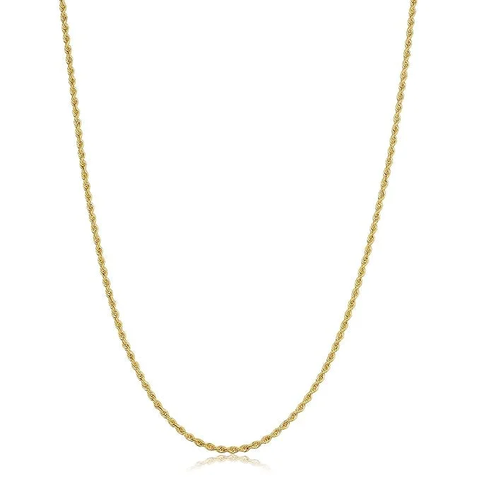 silver wedding band with engraving Yellow Gold Rope Chain