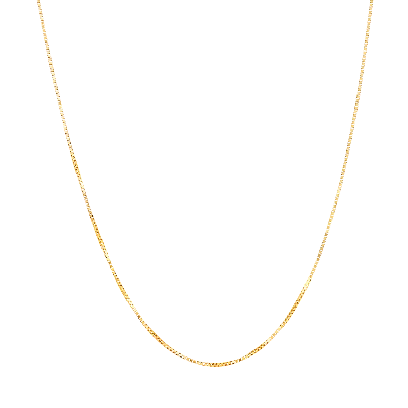 dainty gold chain ring Yellow Gold Box Chain