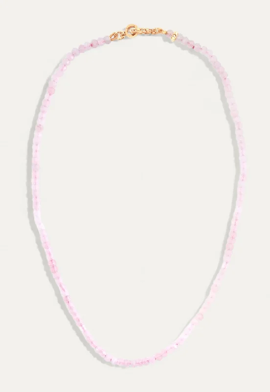 silver infinity symbol bracelet Charlotte Rose Quartz Gemstone Necklace | Love