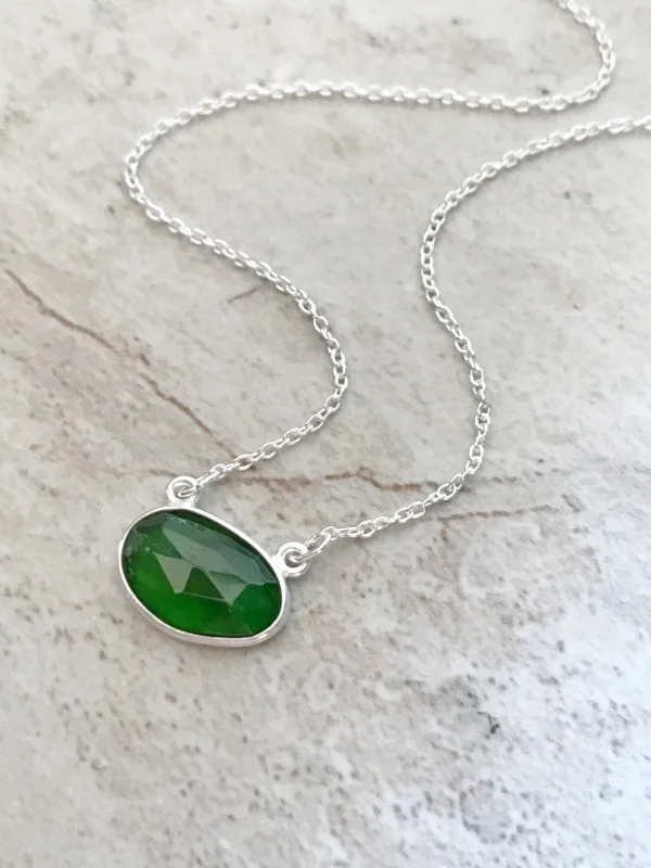 unique emerald green ring Chrome Diopside Necklace