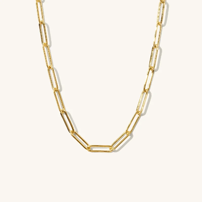 sterling silver infinity loop ring Chunky Paperclip Necklace