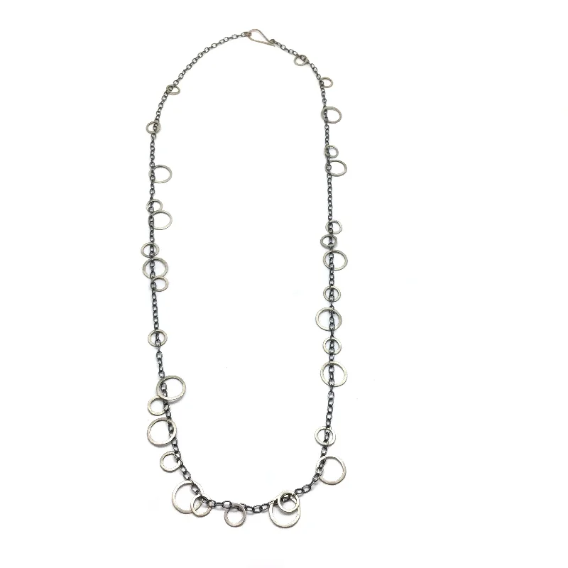 personalized gemstone pendant necklace Circle Bunches Necklace - Long