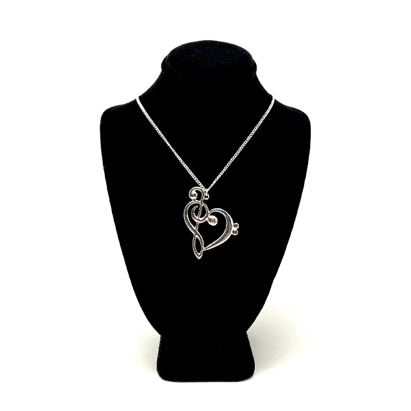 sterling silver infinity bracelet Clefs Heart Necklace