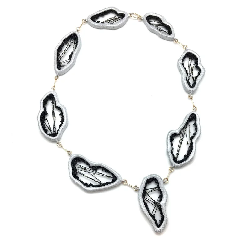 pearl stud earrings classic Connected Collar Necklace