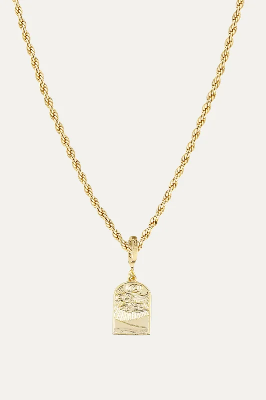 bohemian gemstone choker Mara Rope Chain + Zodiac Charm