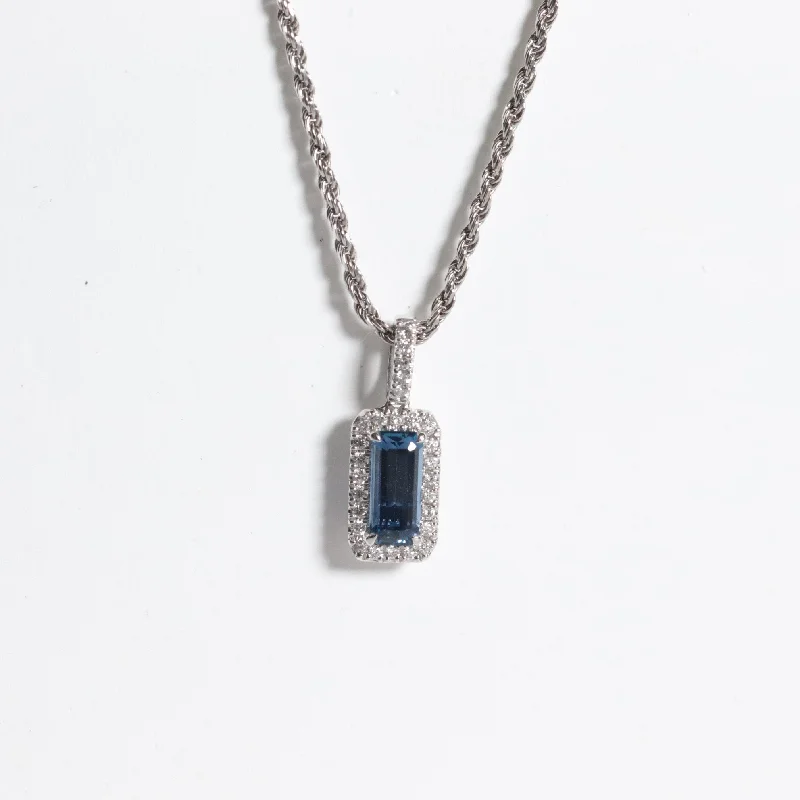 men’s braided leather bracelet ‘Paige’ Yogo Sapphire Necklace