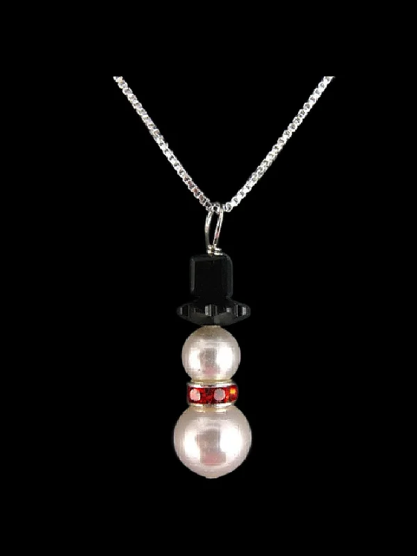 natural garnet gemstone ring Beaded Snowman Necklace