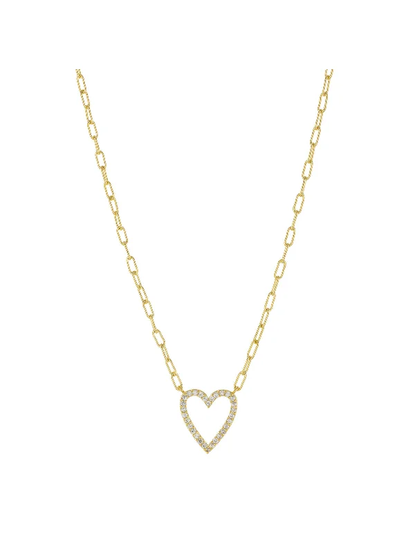 luxury diamond eternity ring CZ Heart Centerpiece Necklace