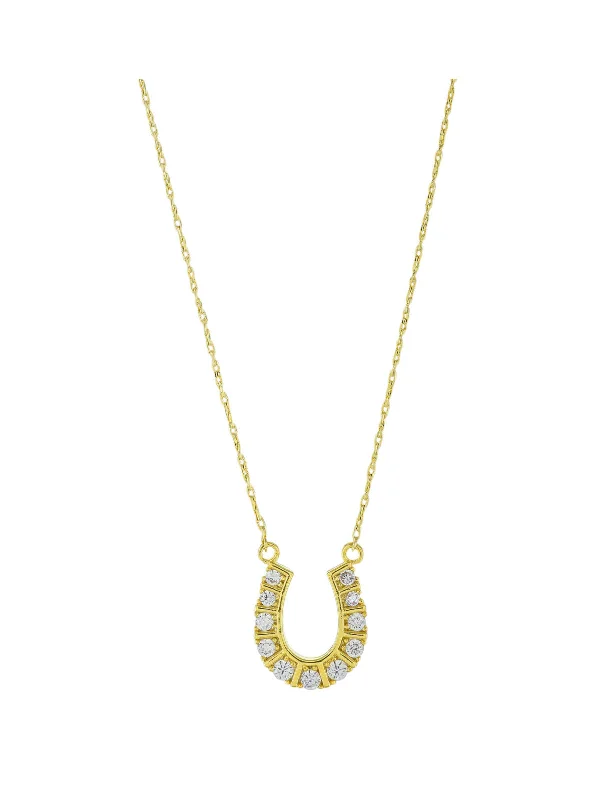 gemstone infinity bracelet CZ Horseshoe Necklace