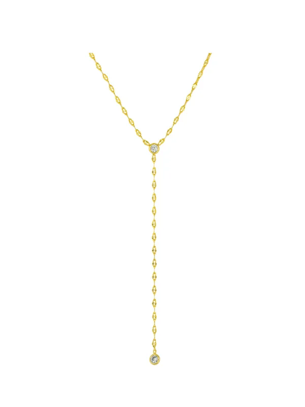 simple sapphire wedding band CZ Y Necklace