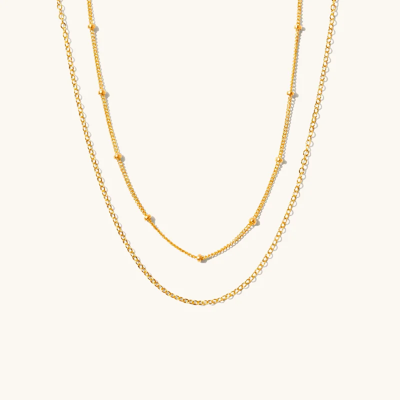 classic diamond hoop earrings Dainty Chain Necklace Set