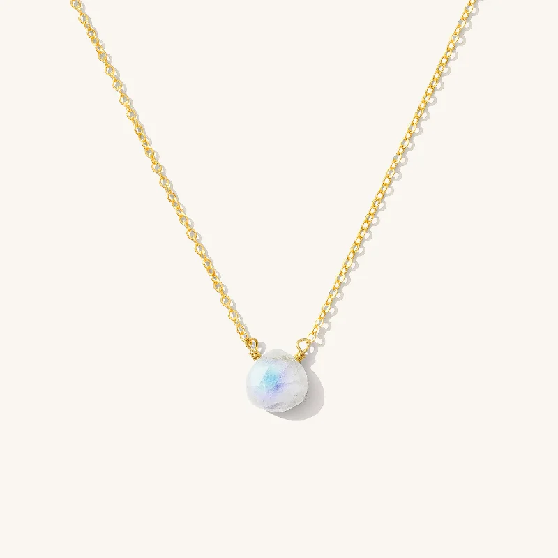 sparkling diamond drop earrings Dainty Moonstone Necklace