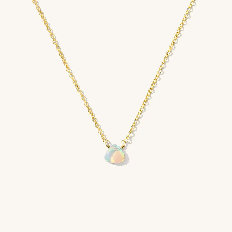 handcrafted crystal quartz ring Dainty Opal Necklace