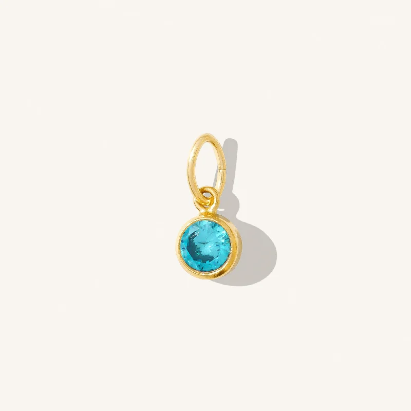 large vintage statement necklace December Birthstone Charm (Blue Topaz)