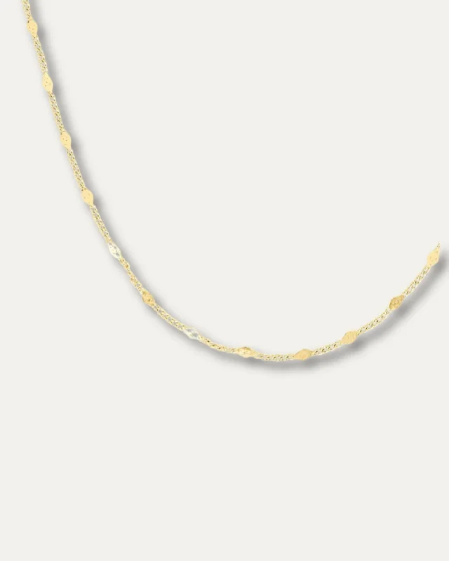 handcrafted braided silver bracelet Delicate Adjustable 20" Diamond Chain