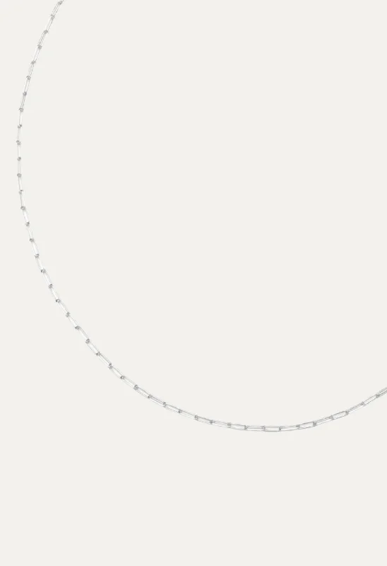 minimalist cubic zirconia earrings Paperclip Silver Chain