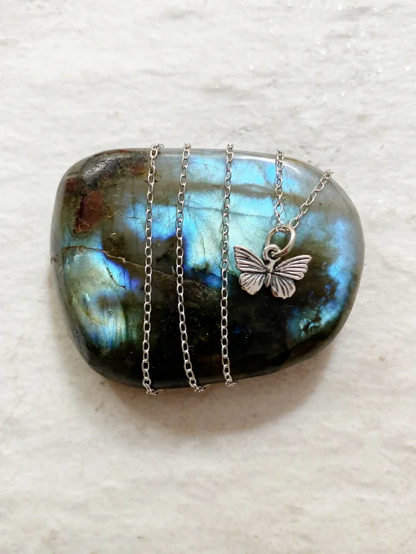 infinity loop ring rose gold Detailed Butterfly Charm Necklace