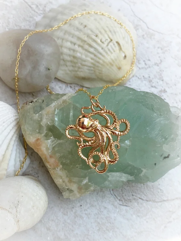 sterling silver infinity loop ring Detailed Octopus Necklace