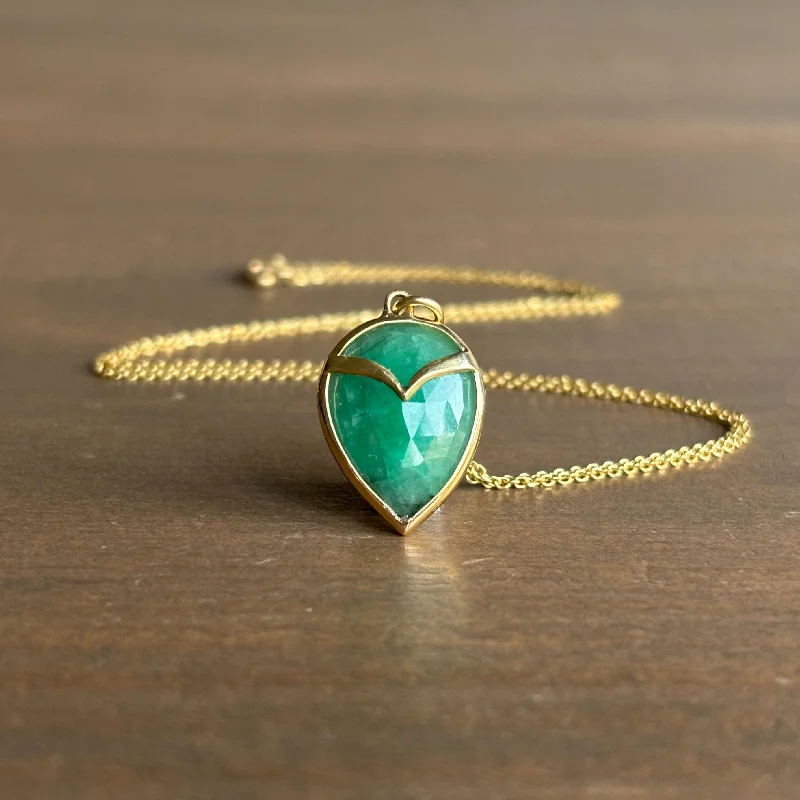 pearl and gold chain earrings Emerald Owl Pendant