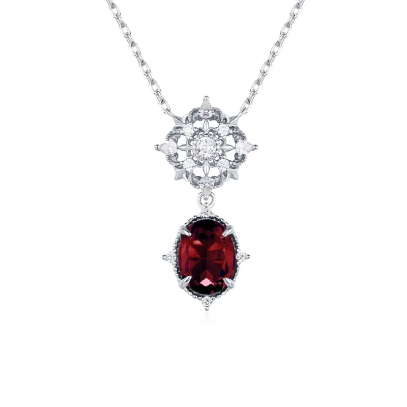 real smoky quartz pendant Eternal Orbit Mozambique Garnet Necklace