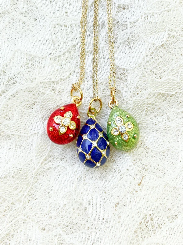 small diamond nose stud Faberge Egg Pendant Necklaces by Museum Reproductions