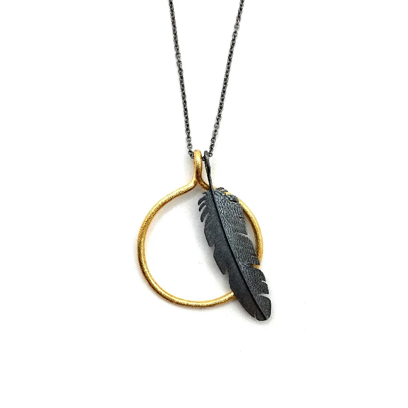 white opal engagement ring Feather and Hoop Necklace