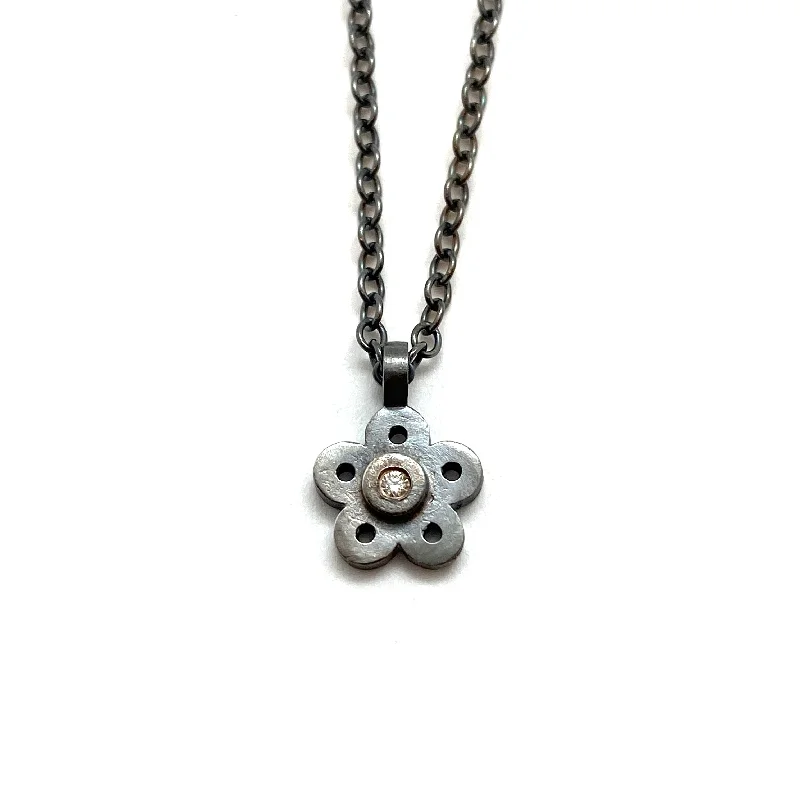 Celtic knot wedding band Flower Diamond Pendant