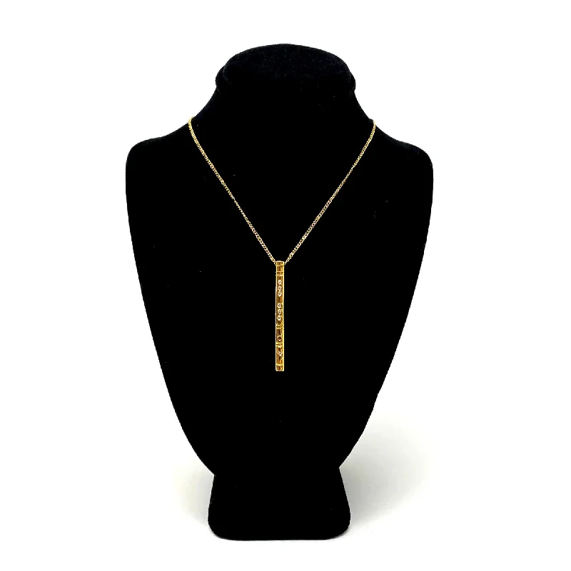 gold plated Cuban link chain Flute Necklace, Gold
